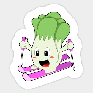 Lettuce as Skier with Ski Sticker